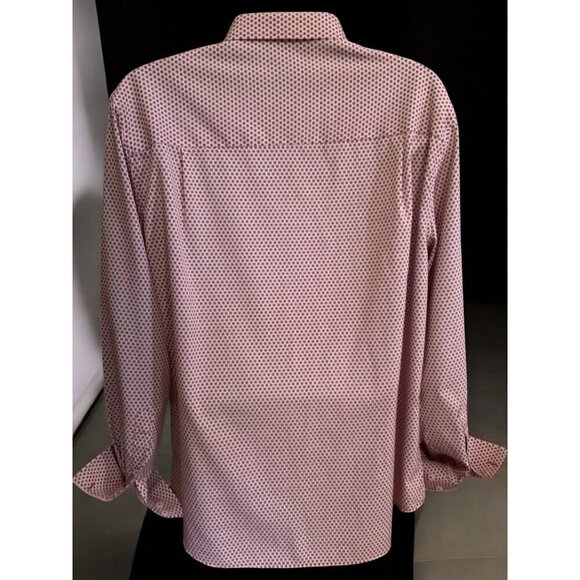 Nick Graham Mens Stretch Modern Fit Long Sleeve Shirt 2XL Red Geometric Design - Picture 6 of 7